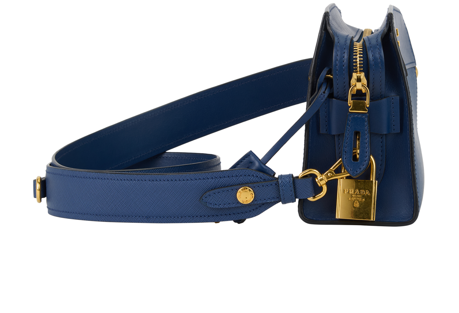 Esplanade Shoulder Bag, &pound;480, Handbags, Blue, Leather, Side view